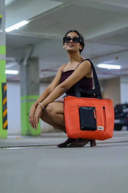 Breeze Laptop Tote Bag | Orange