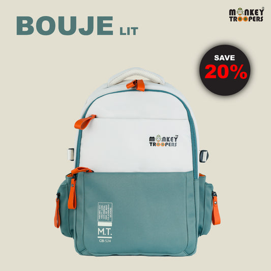 Bouje Laptop Backpack-Your Everyday Adventure | White-Teal
