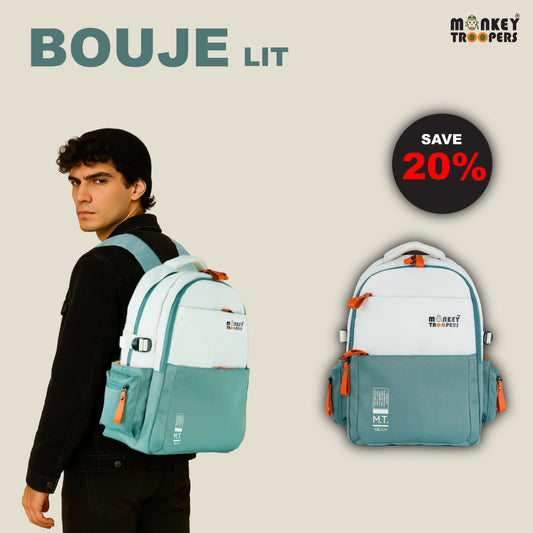 Bouje Laptop Backpack-Your Everyday Adventure | White-Teal